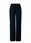 Yest Navy Blue & Antique White Side Stripe Modal Wide Leg Trousers