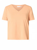 Yest Terracotta & Bronze Diamante Embellished V Neck Top