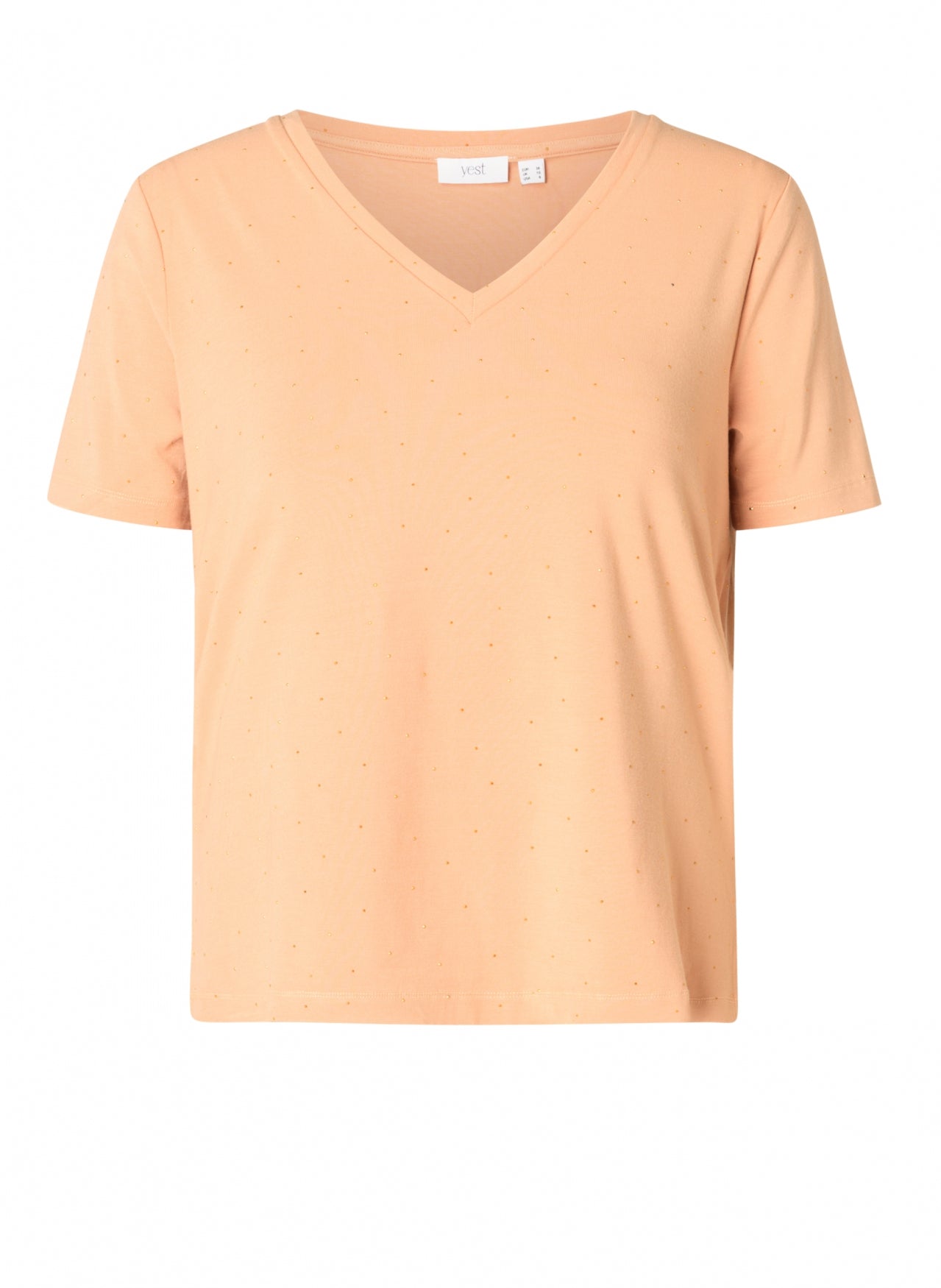 Yest Terracotta & Bronze Diamante Embellished V Neck Top