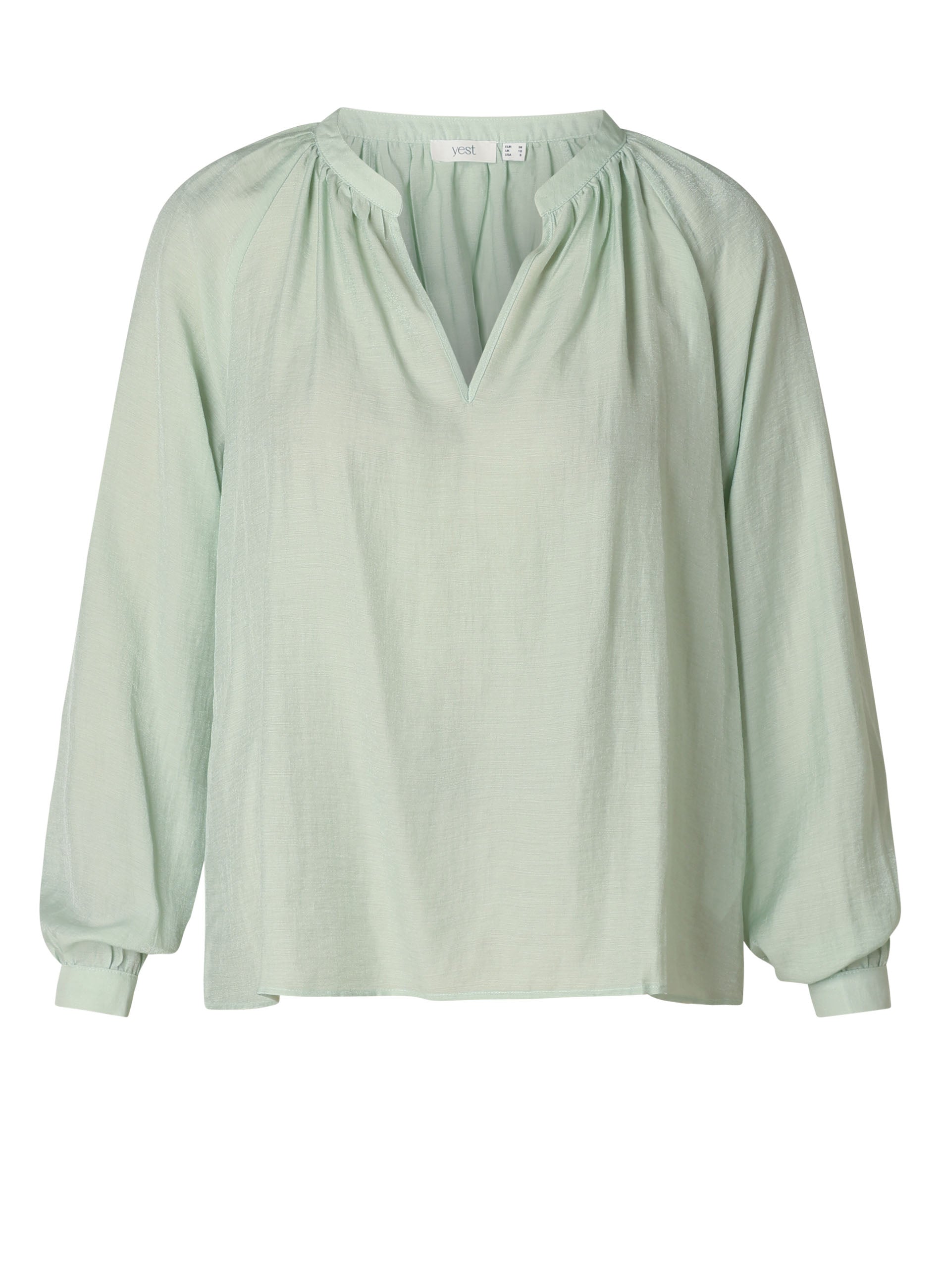Yest Pastel Green Notch Neck Blouse