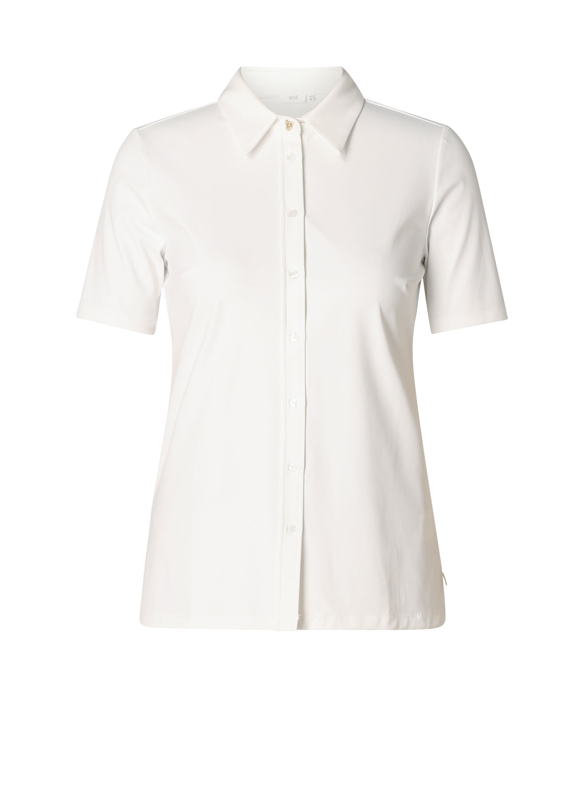 Yest Off White Scuba Fitted Short Sleeve Shirt