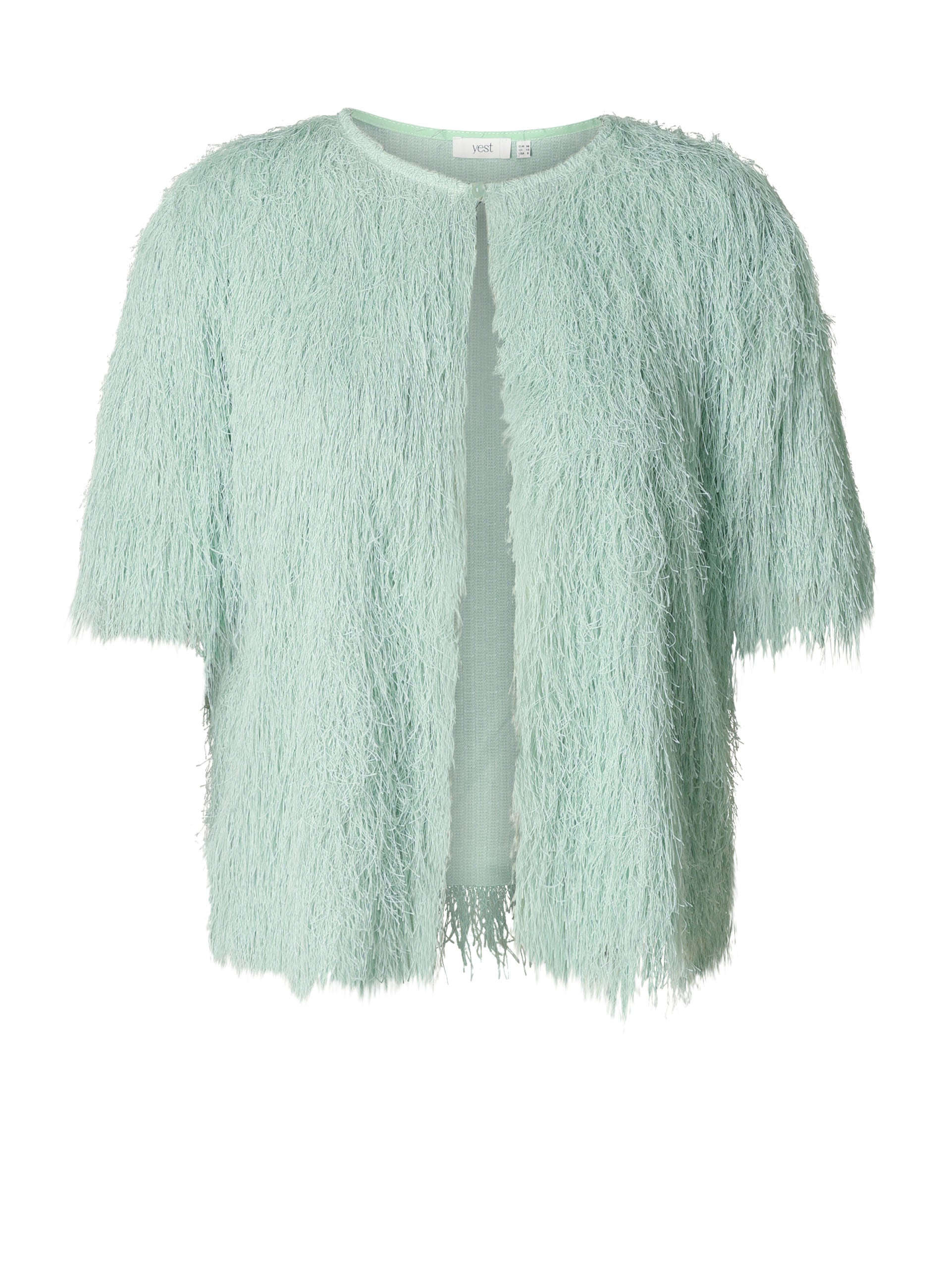 Yest Pastel Green Fringe Cardigan