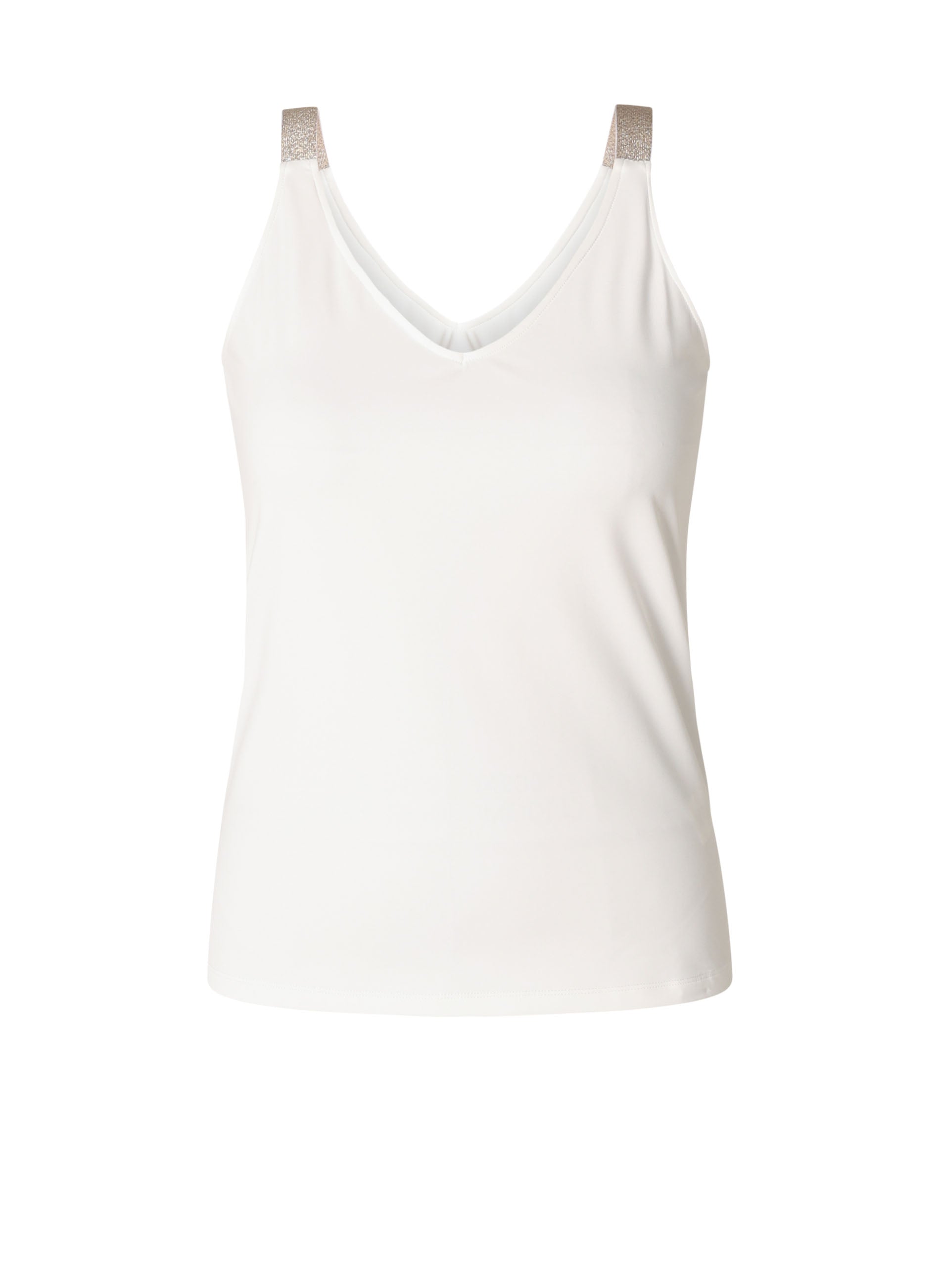 Yest Off White & Gold Metallic Strap Vest Top