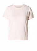 Yest Soft Pink & Silver Knotted Button Detail Top