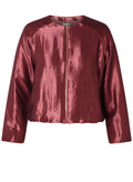Yest Plum Metallic Bomber Jacket