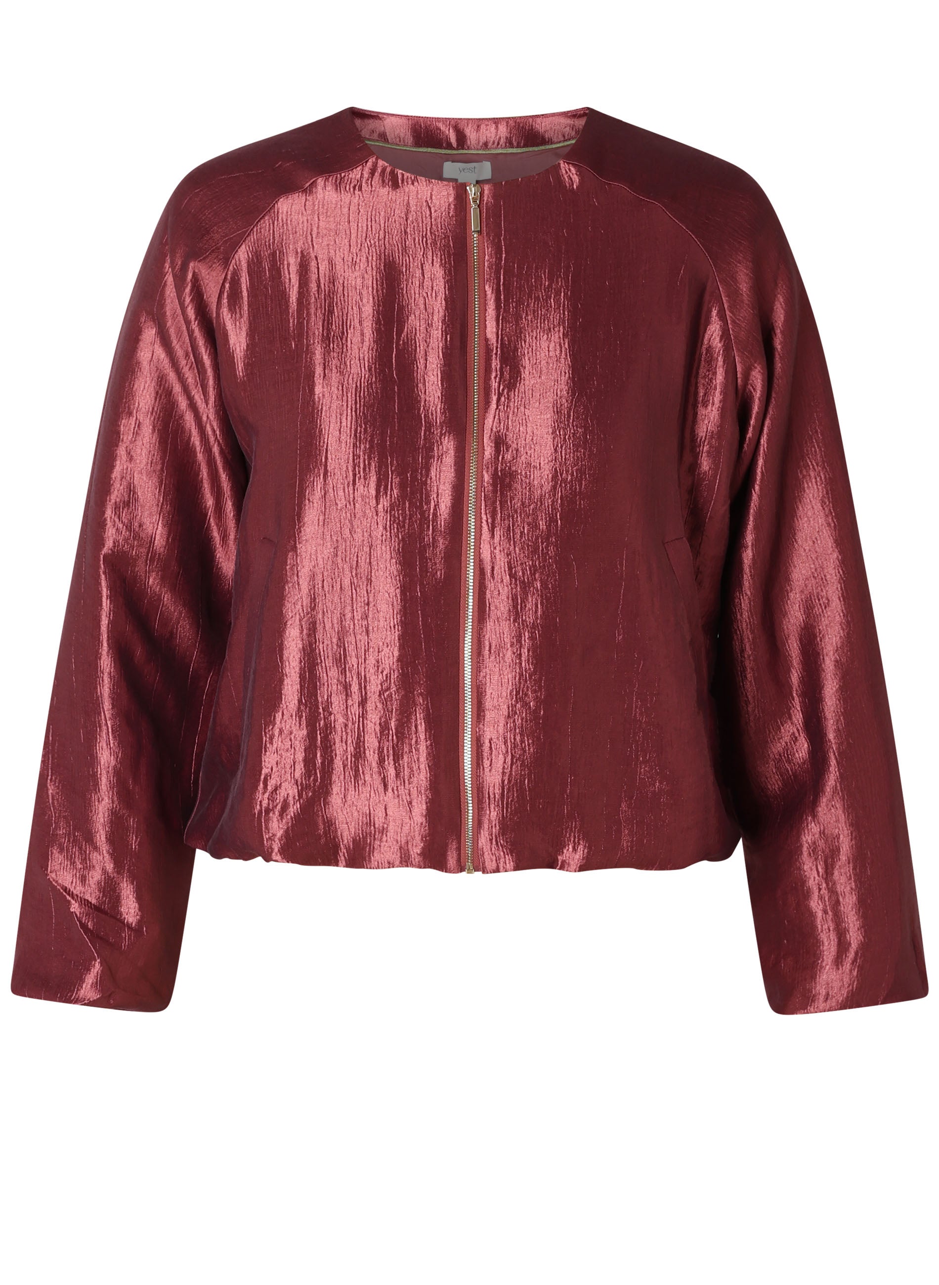 Yest Plum Metallic Bomber Jacket