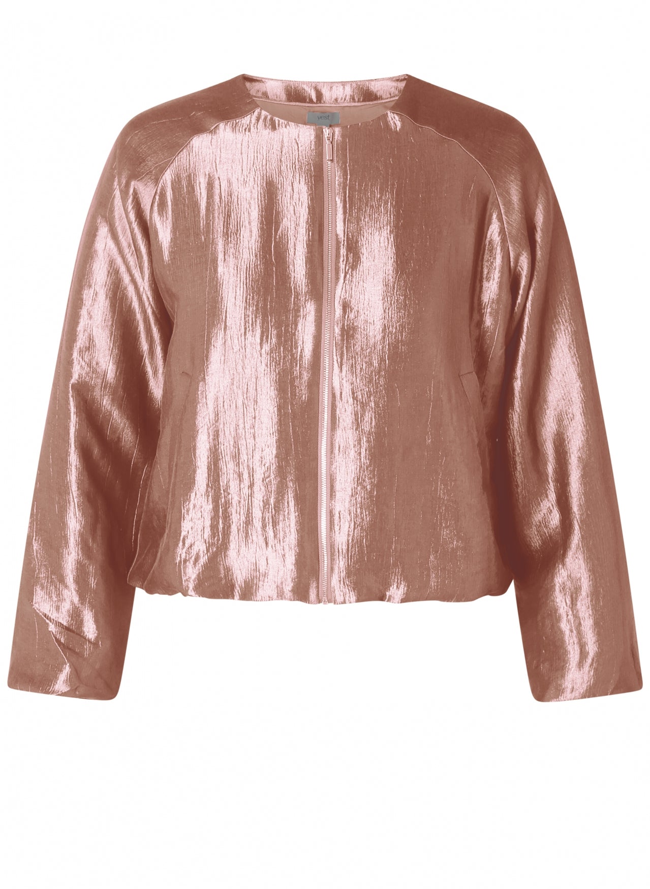 Yest Champagne Metallic Bomber Jacket