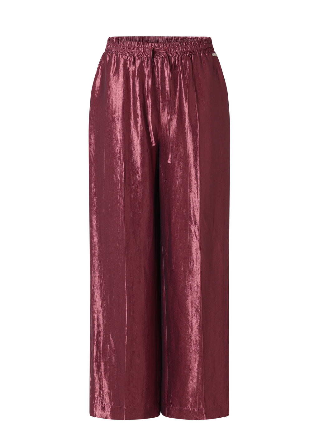 Yest Plum Metallic Wide Leg Trousers