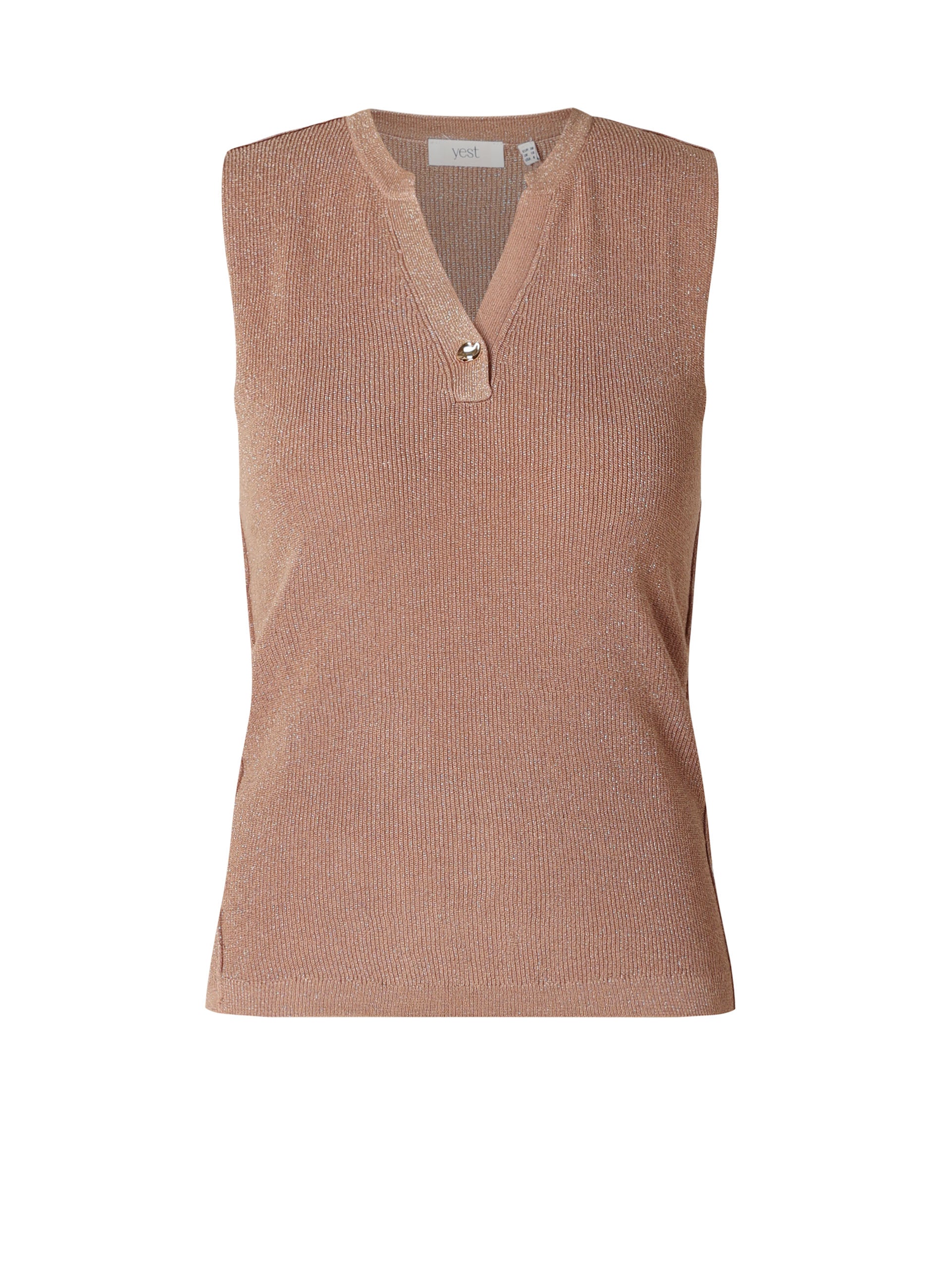 Yest Champagne Metallic Lurex Top