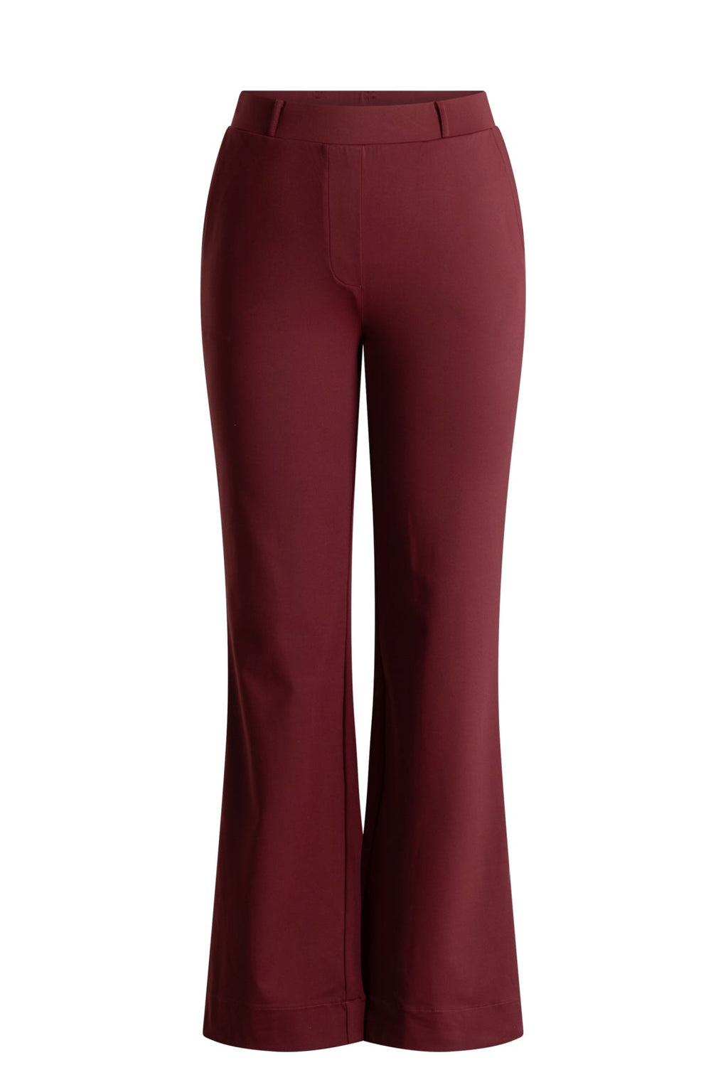Yest Wine Red Fit & Flare Super Soft Stretch Trousers