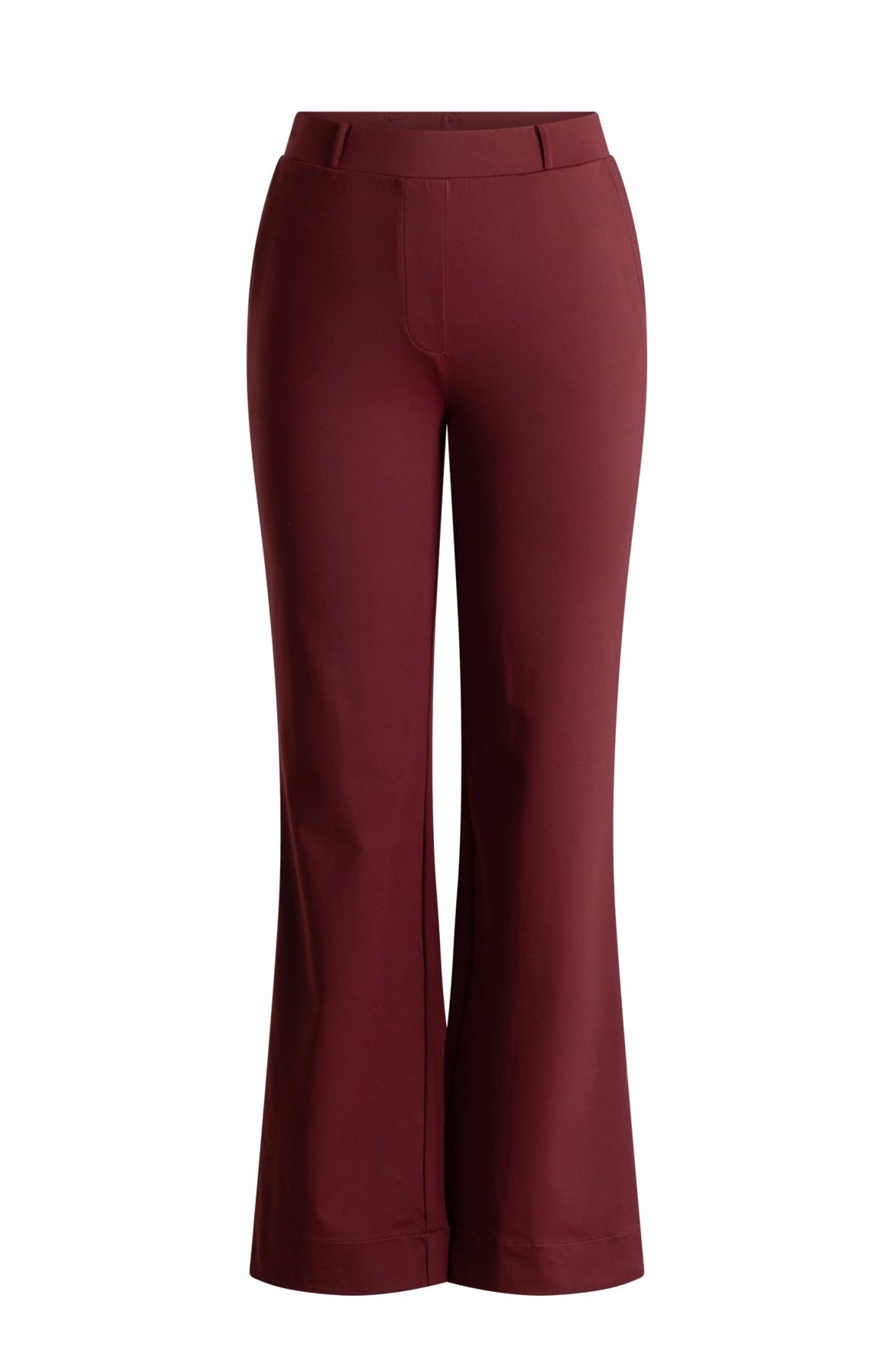 Yest Wine Red Fit & Flare Super Soft Stretch Trousers