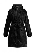 Yest Black Abstract Animal Print Waterproof 3/4 Length Padded Coat