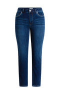 Yest Dark Denim & Silver Metallic Trim Pocket Skinny Jeans