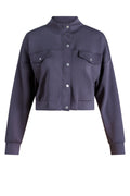 Yest Grey Melange Utility Style Modal Jacket