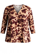Yest Wine Red Mixed Print Jersery Top