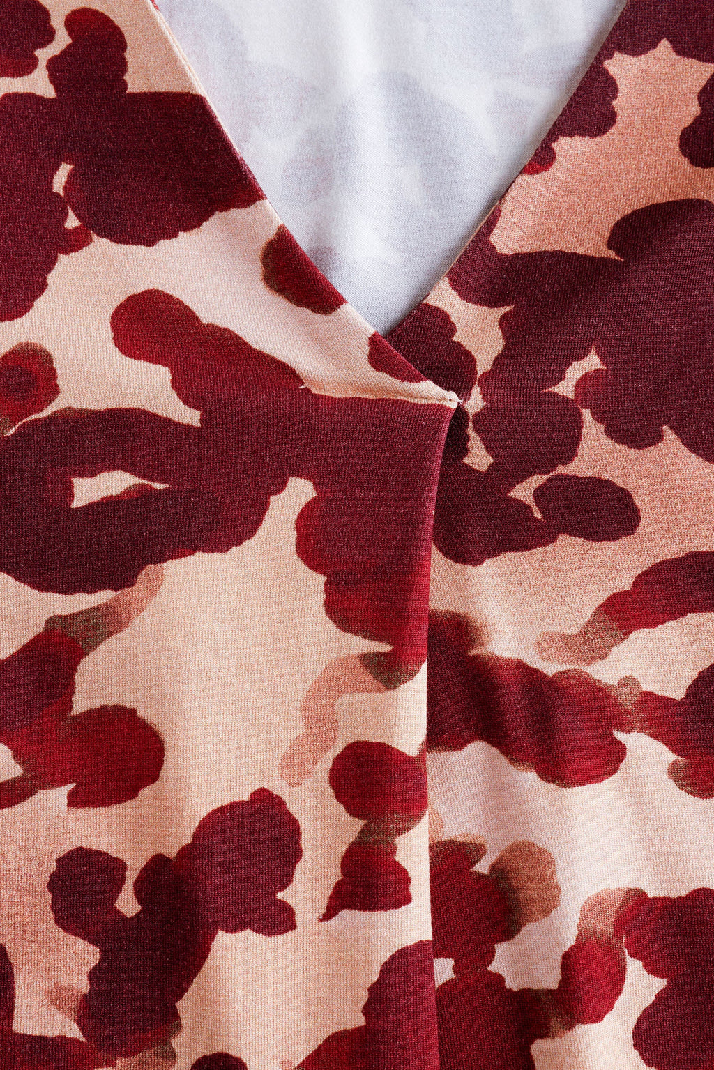Yest Wine Red Mixed Print Jersery Top