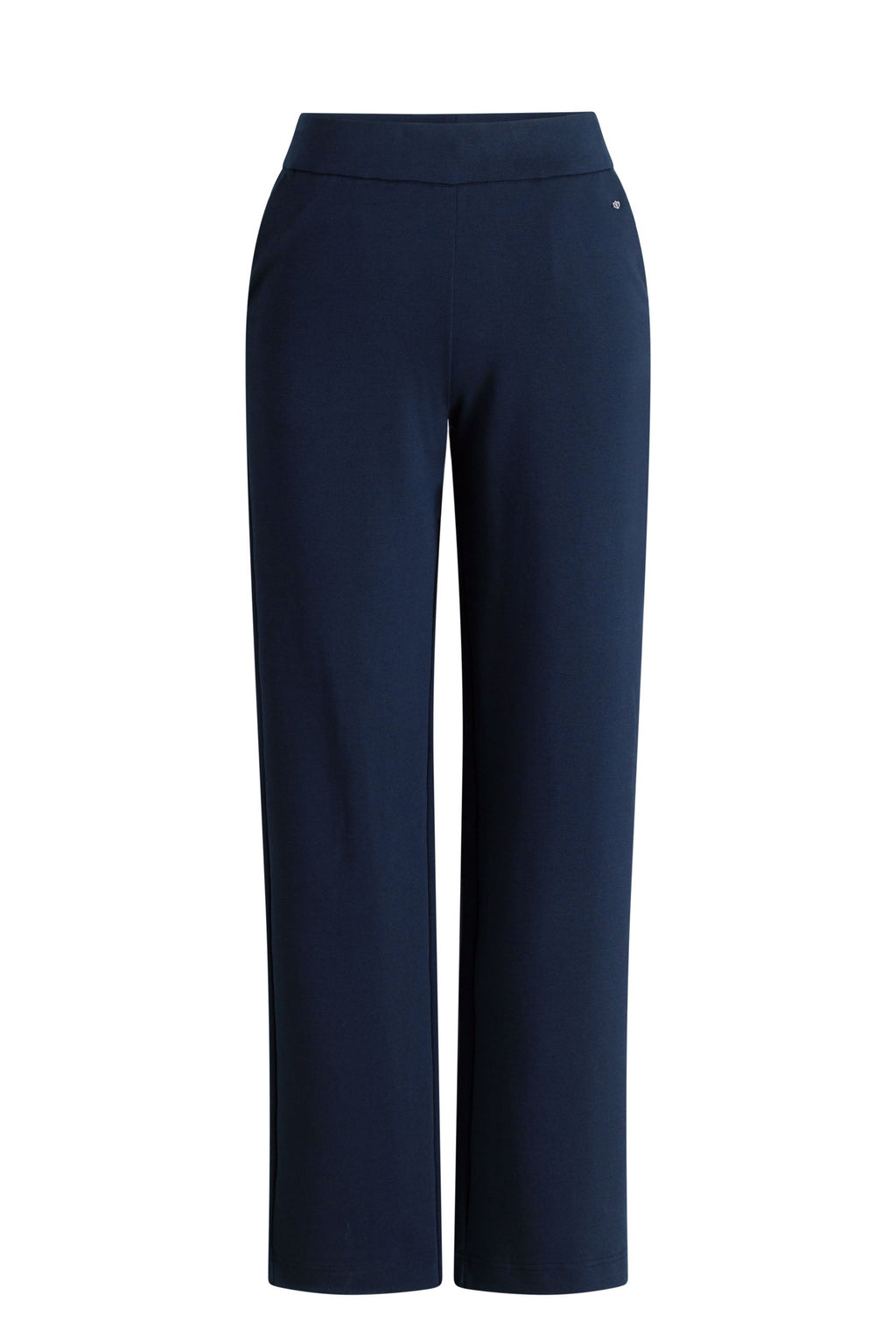 Yest Navy Blue Stretch Wide Leg Trousers