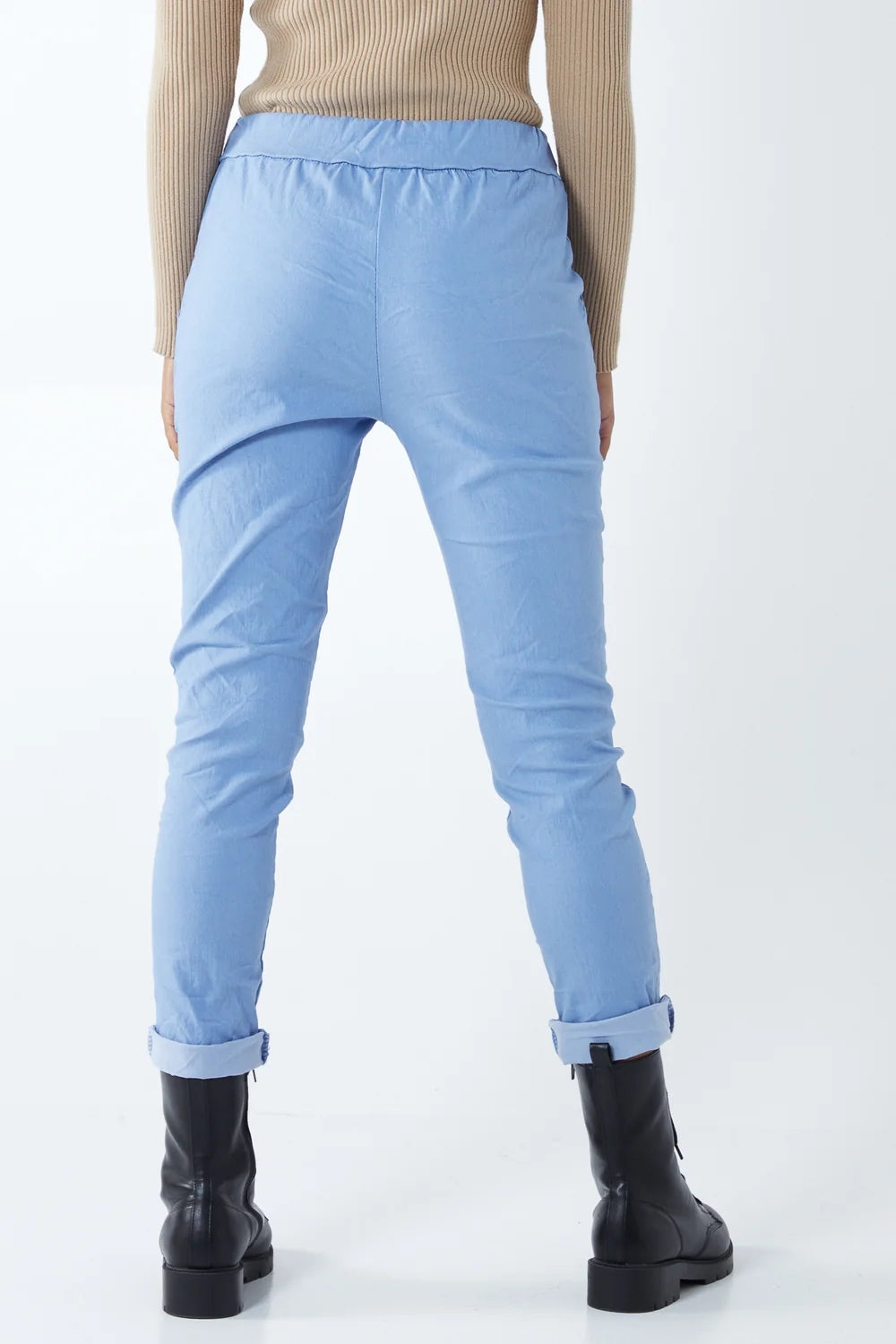DO YOU BELIEVE IN MAGIC Sky Blue Stretch Magic Trousers