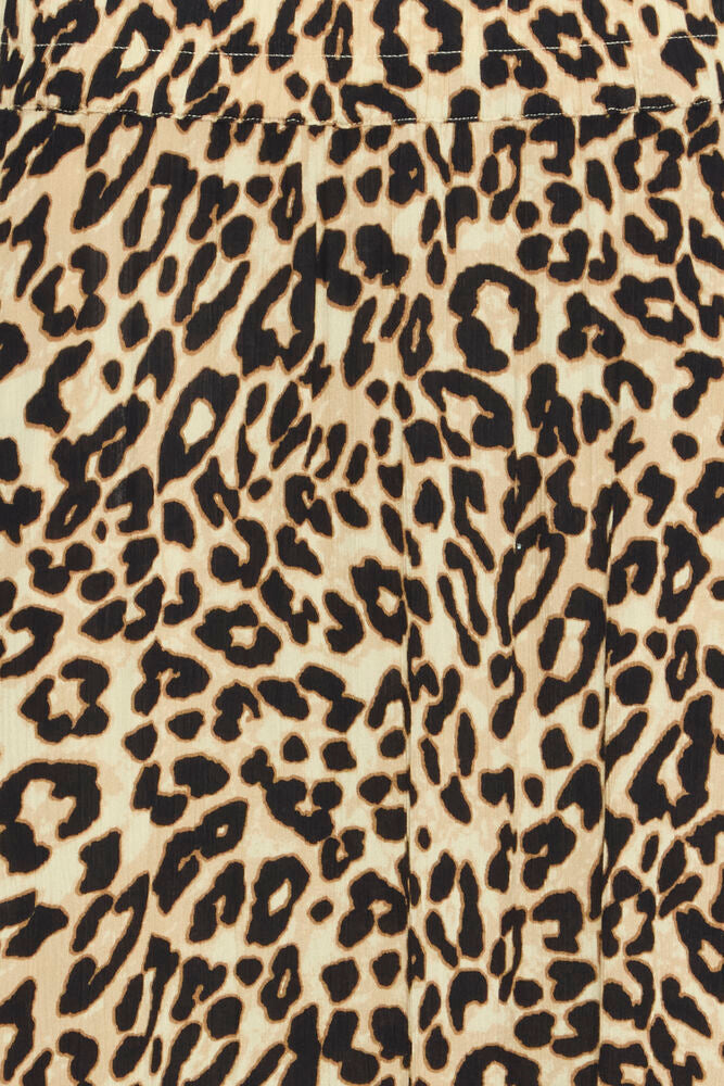 Fransa Leopard Print A Line Midi Skirt