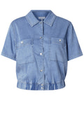 Yest Mid Blue Denim Blouse
