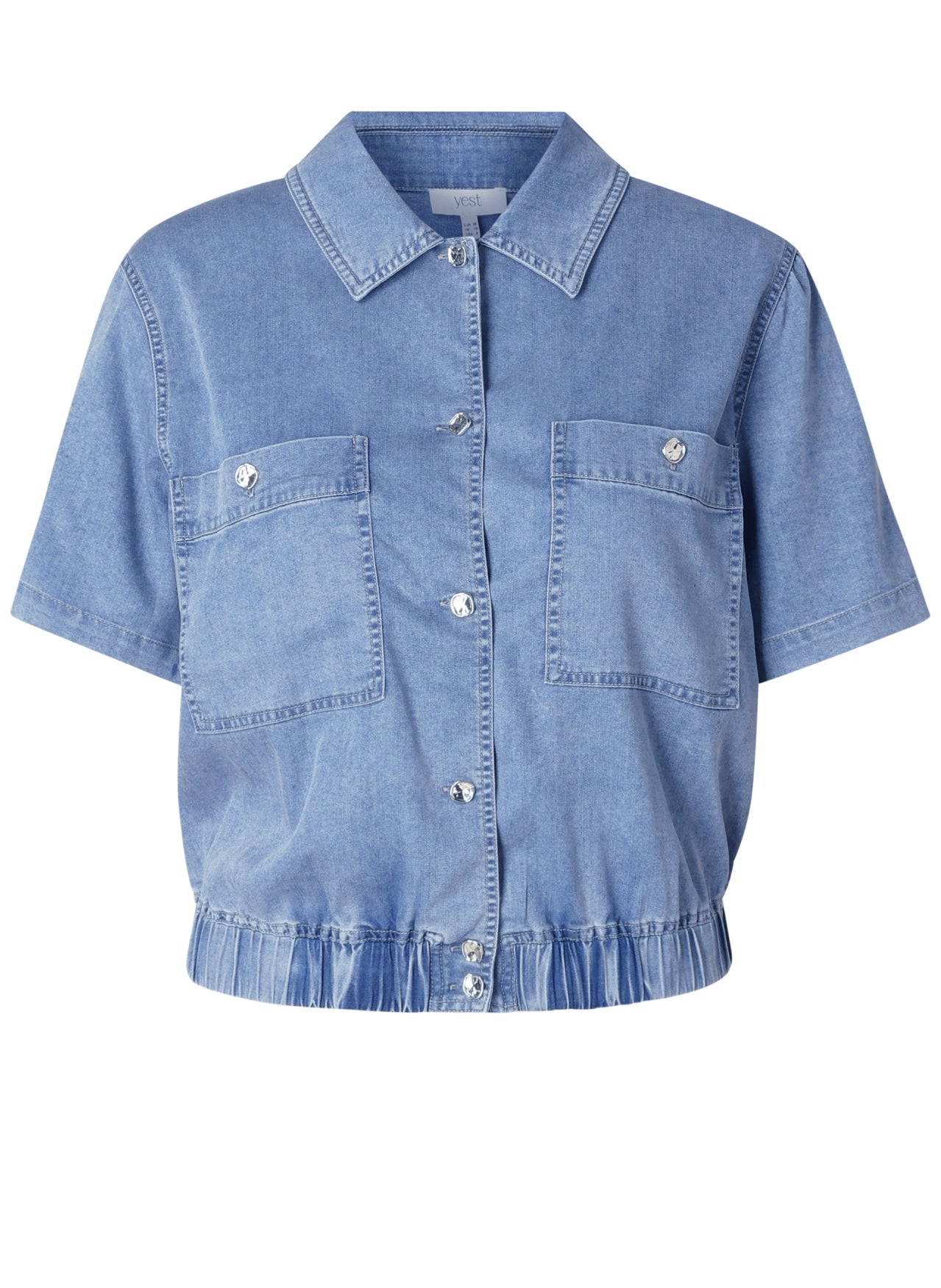 Yest Mid Blue Denim Blouse