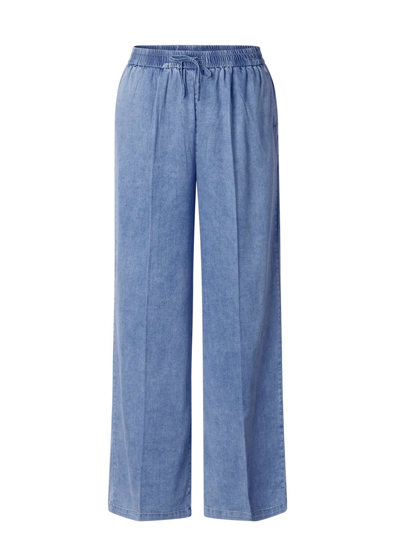 Yest Mid Blue Denim Wide Leg Trousers
