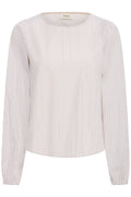 Fransa Mocha Striped Diamante Embellished Blouse