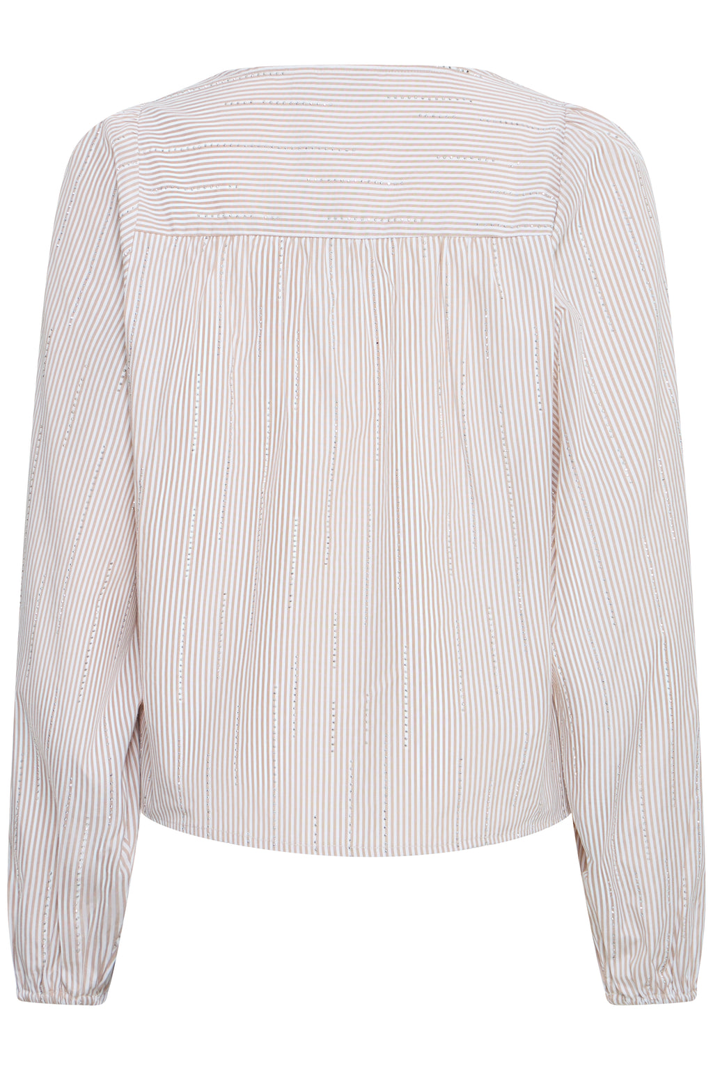 Fransa Mocha Striped Diamante Embellished Blouse