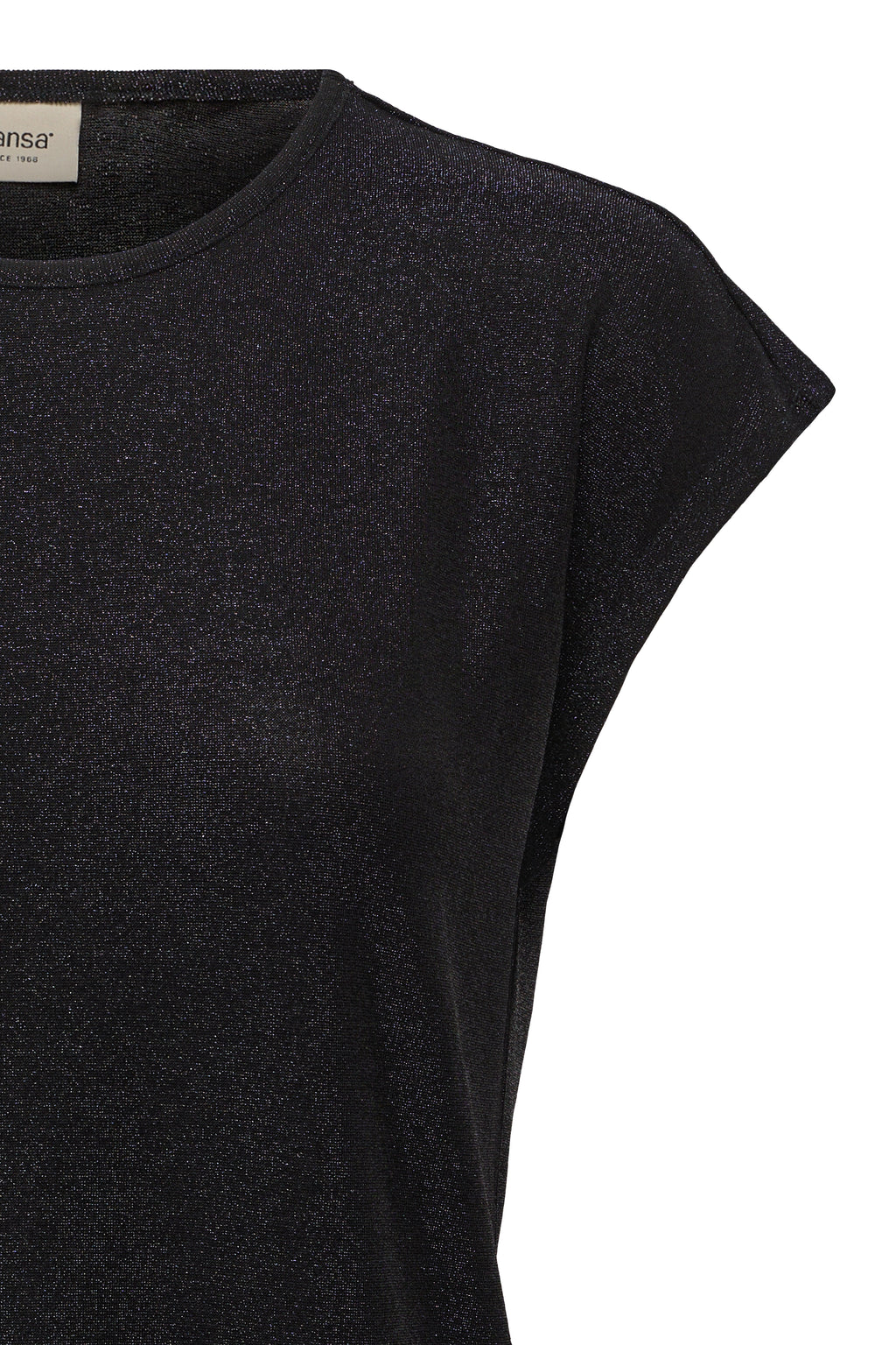 Fransa Salute Navy Blue Glitter Knit Top