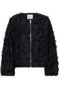 Fransa Black Textured Bomber Jacket