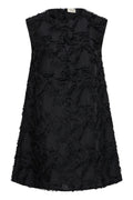 Fransa Black Textured Swing Party Dress