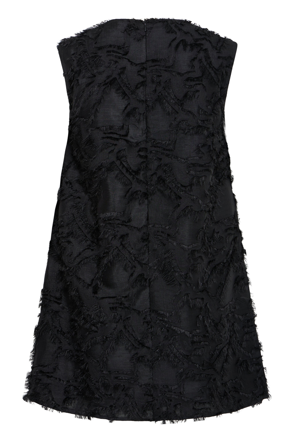 Fransa Black Textured Swing Party Dress