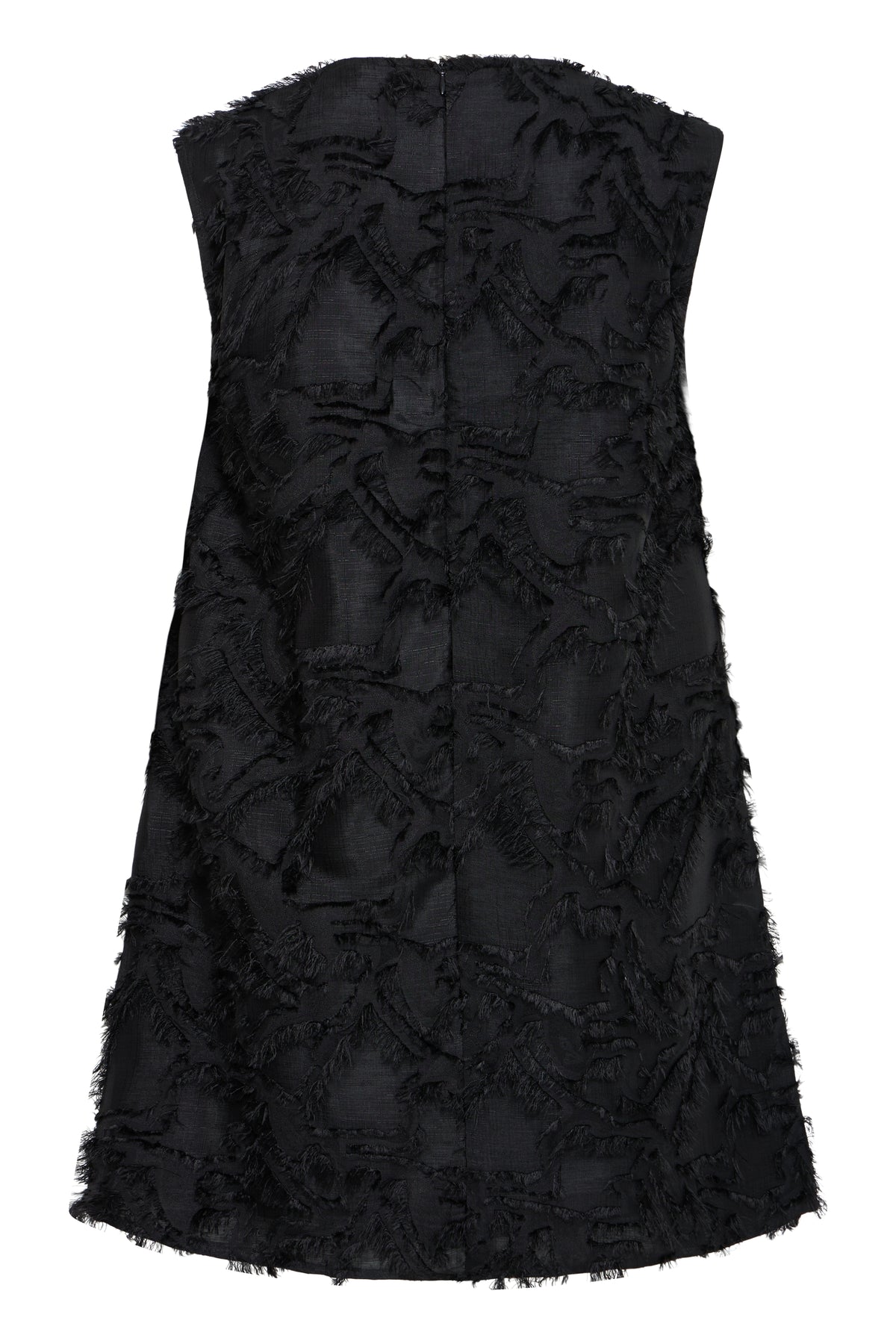 Fransa Black Textured Swing Party Dress