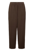 Fransa Chocolate Brown Lace Trim Modal Carrot Trousers