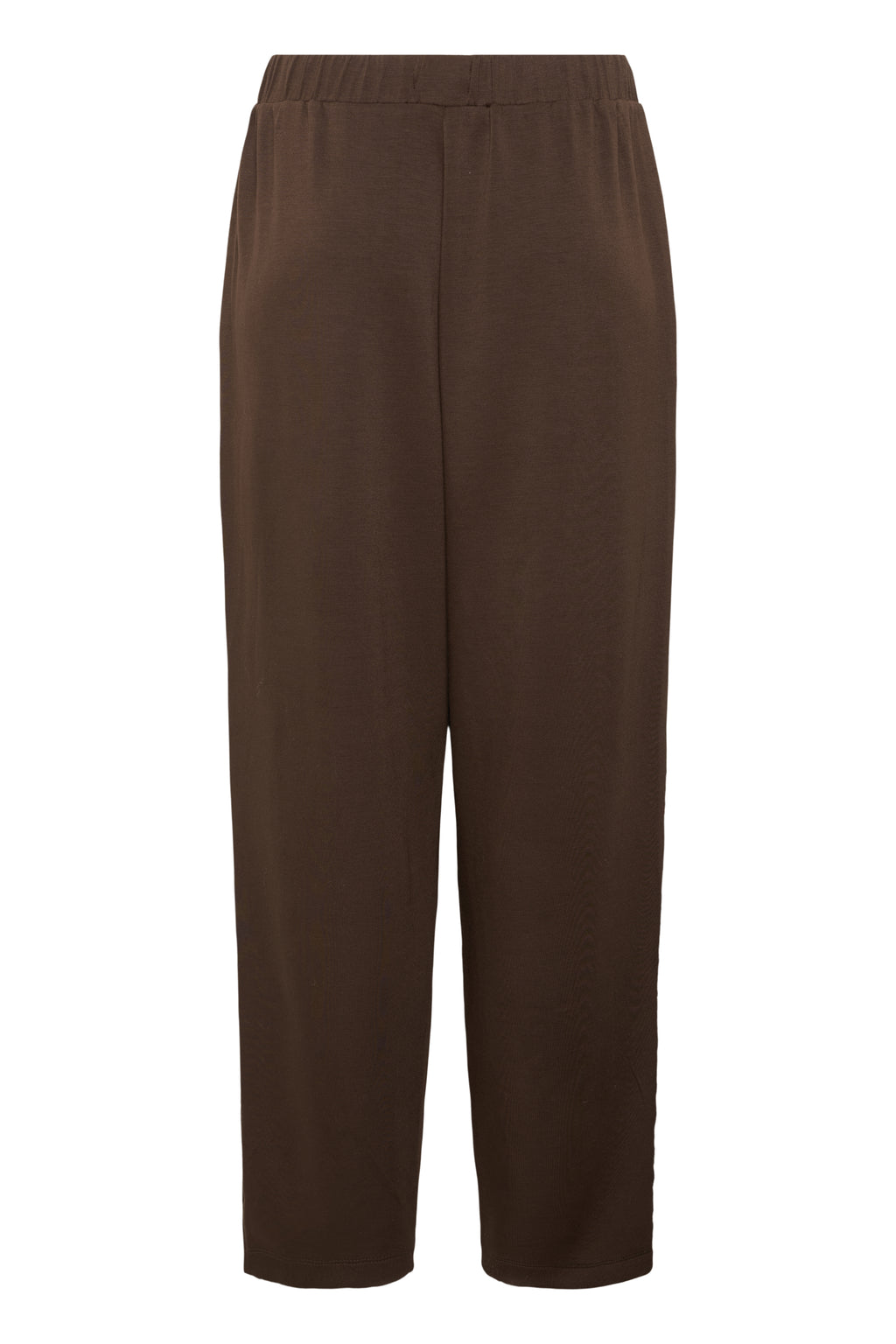 Fransa Chocolate Brown Lace Trim Modal Carrot Trousers