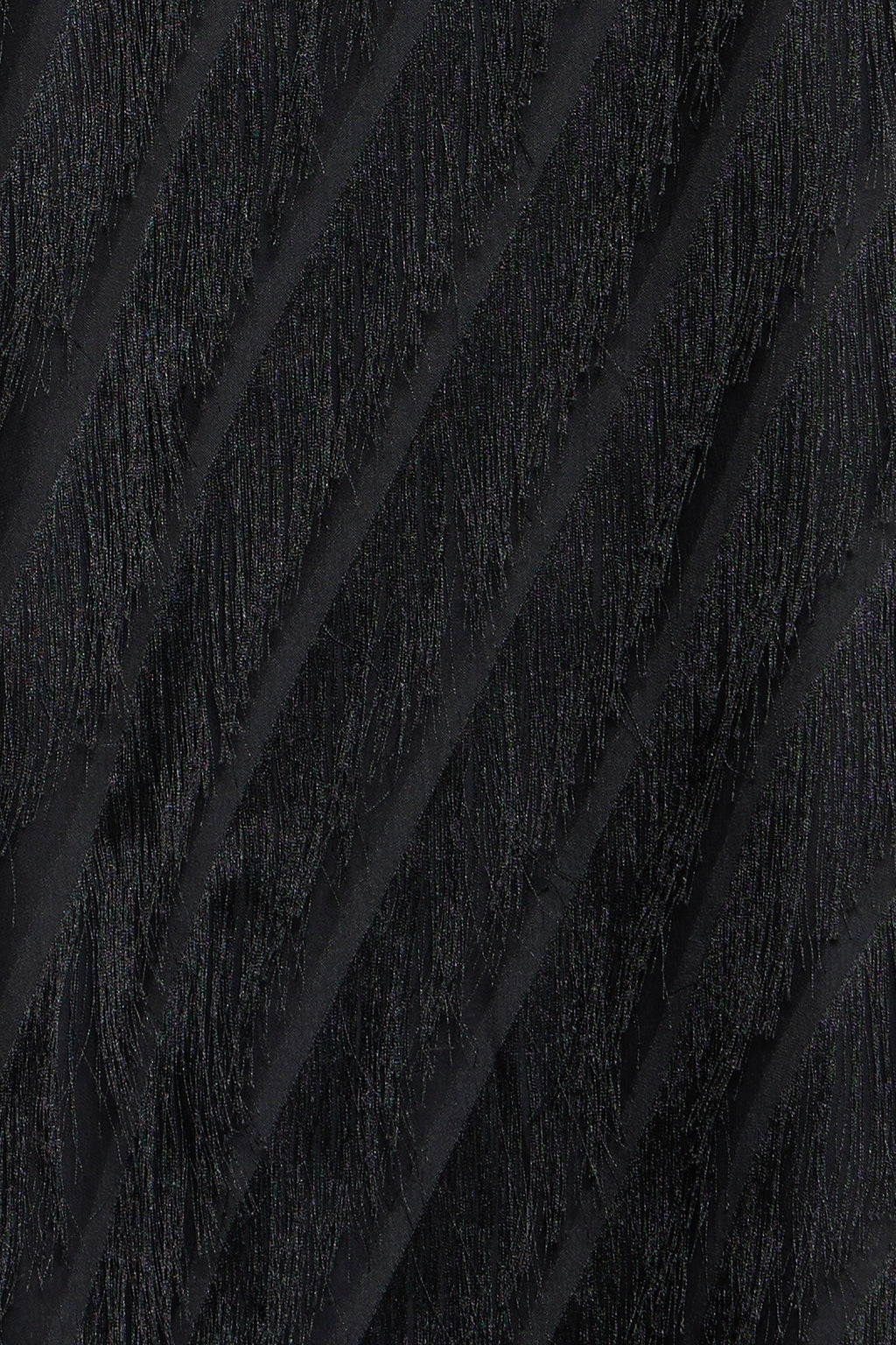 Fransa Black Fringed A Line Party Dress