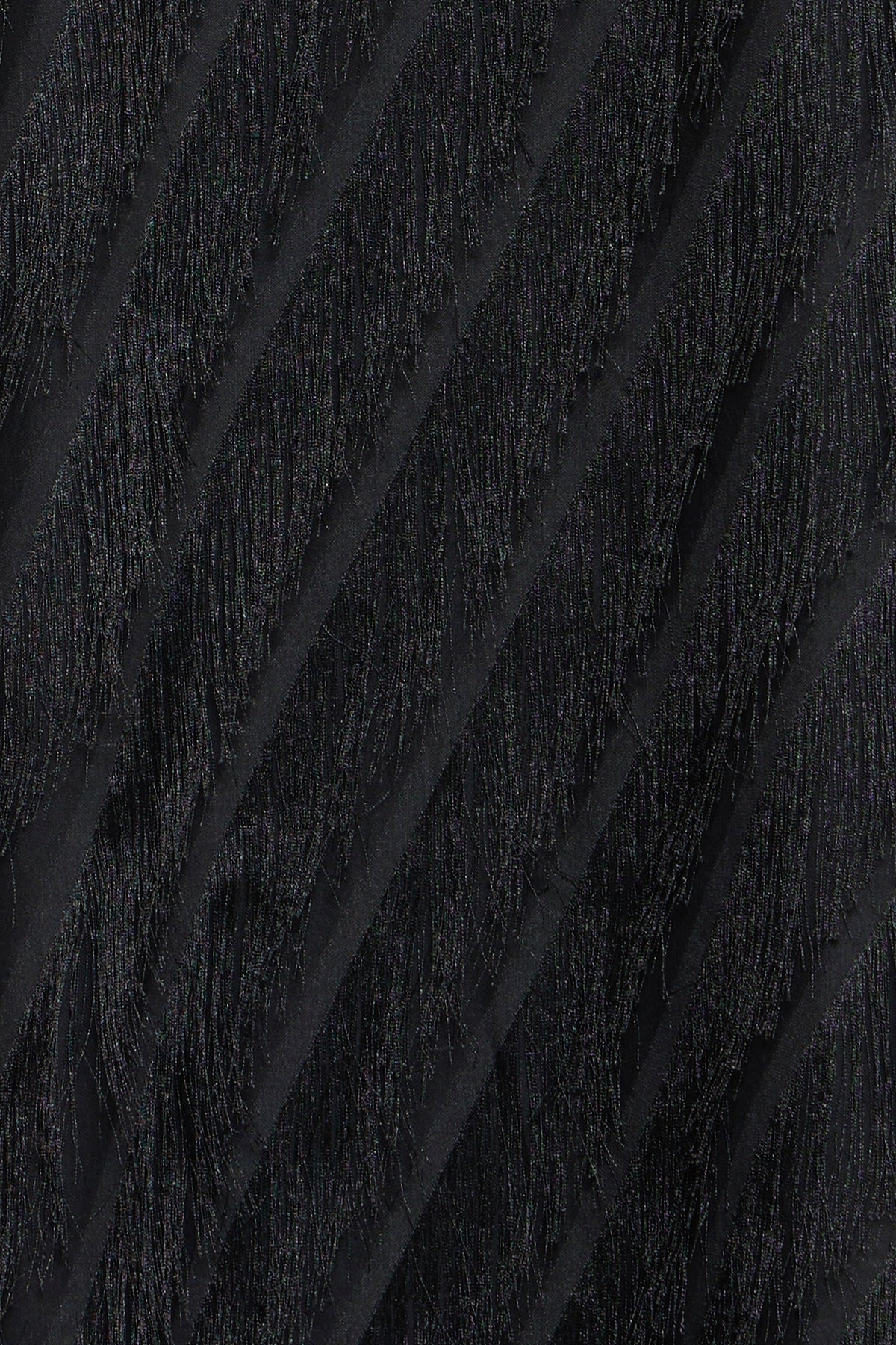Fransa Black Fringed A Line Party Dress
