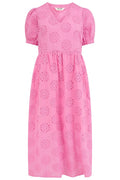 Sugarhill Brighton Candy Pink Broderie Anglais Midi Dress