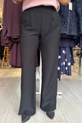 “The Jodie” Black Soft Feel Scuba Straight Leg Trousers