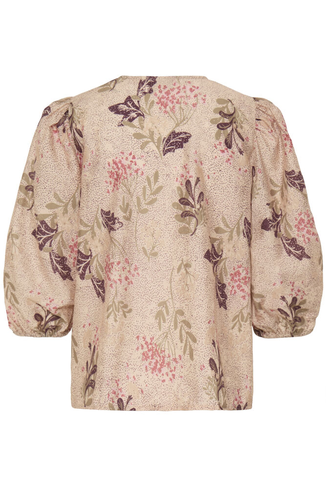 Fransa Neutral & Mixed Pink Plum Tone Floral Blouse