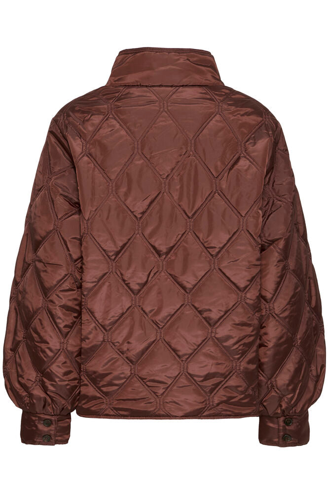 Fransa Rum Raisin Red Padded Autumn Jacket