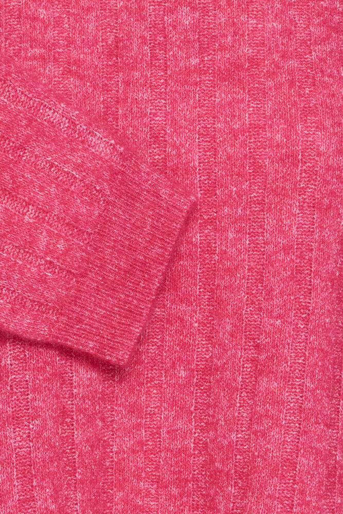 Fransa Pink Punch Melange Shadow Stripe Jumper