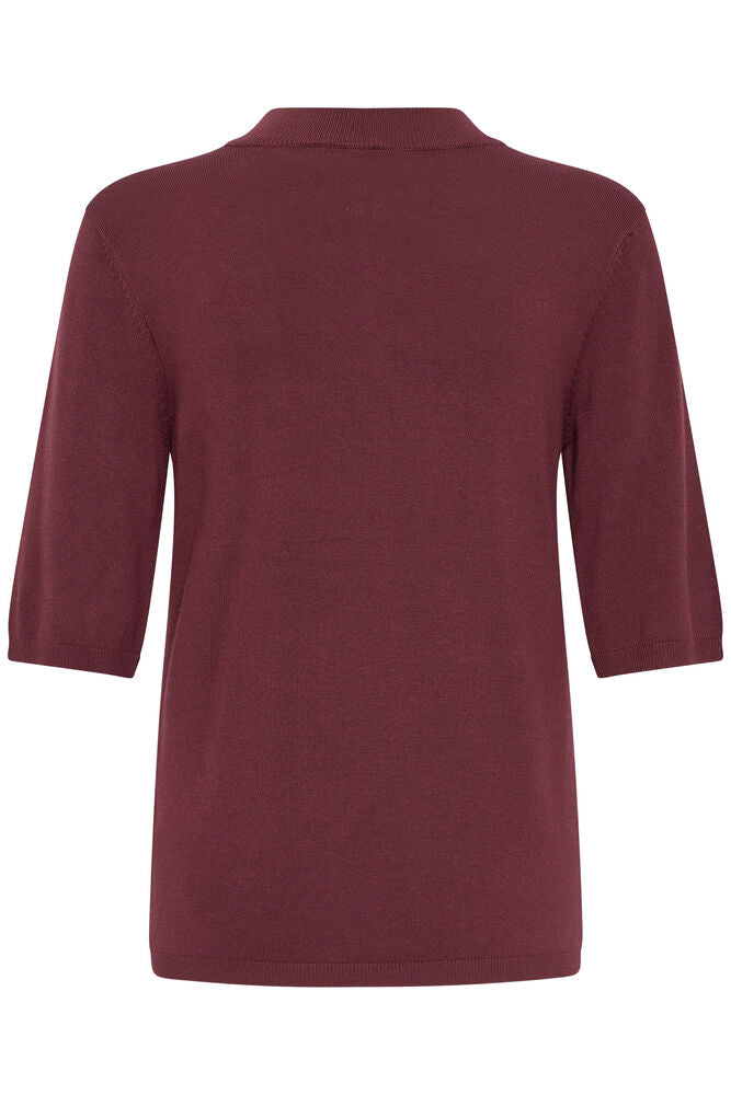 Fransa Port Royale Red Turtle Neck Knitted Top