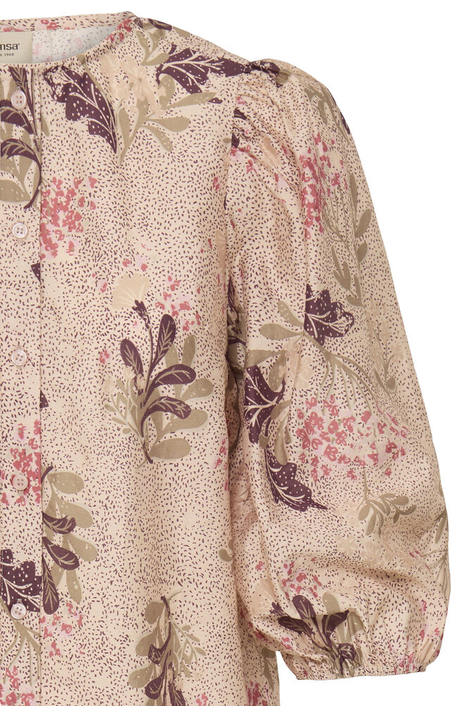 Fransa Neutral & Mixed Pink Plum Tone Floral Blouse
