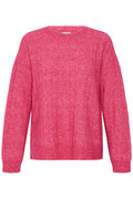 Fransa Pink Punch Melange Shadow Stripe Jumper