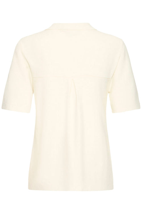 Fransa Cream Knitted Button Top