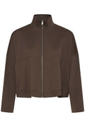 Fransa Hot Fudge Brown Zipper Jacket