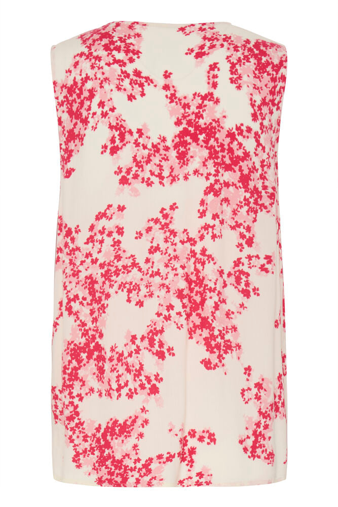 Fransa Soft Pink Floral V Neck Top