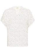 Fransa Black & White Polka Dot Blouse