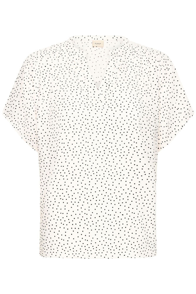 Fransa Black & White Polka Dot Blouse